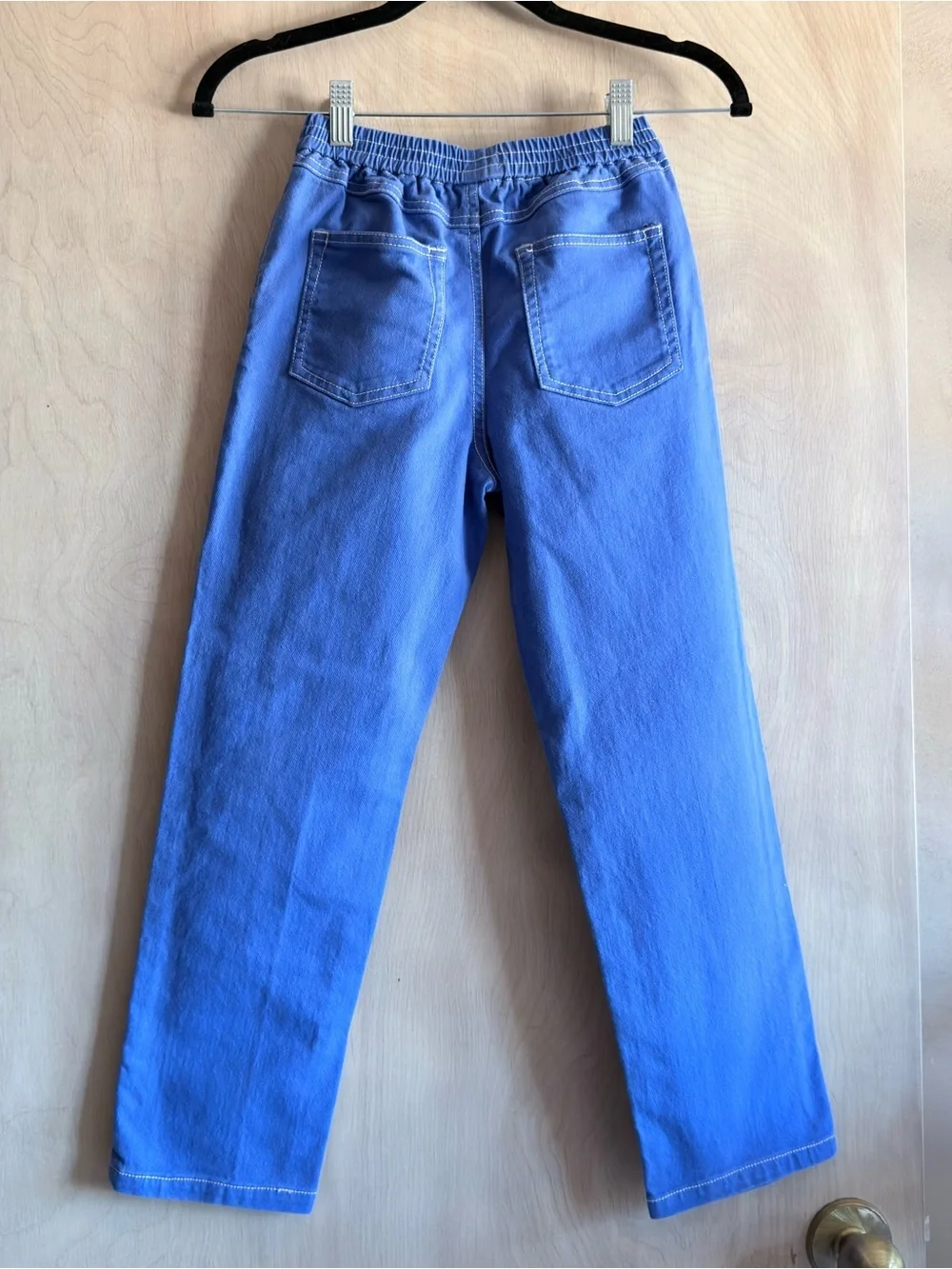 Mini Boden Boys Pull On Pants 8-9Y Blue Cotton Elastic Waist